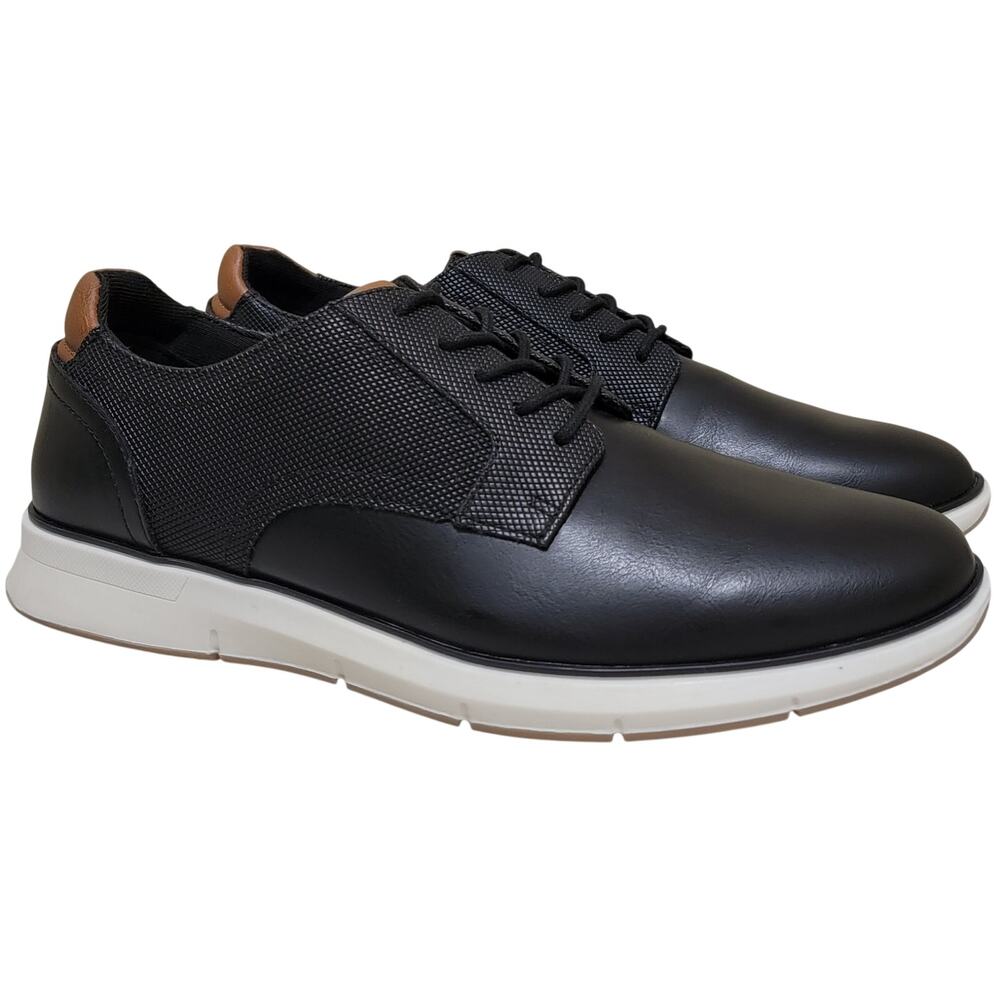 Alfani Men Landan Plain Toe Derby Oxfords Size US 9M Black Faux Leather